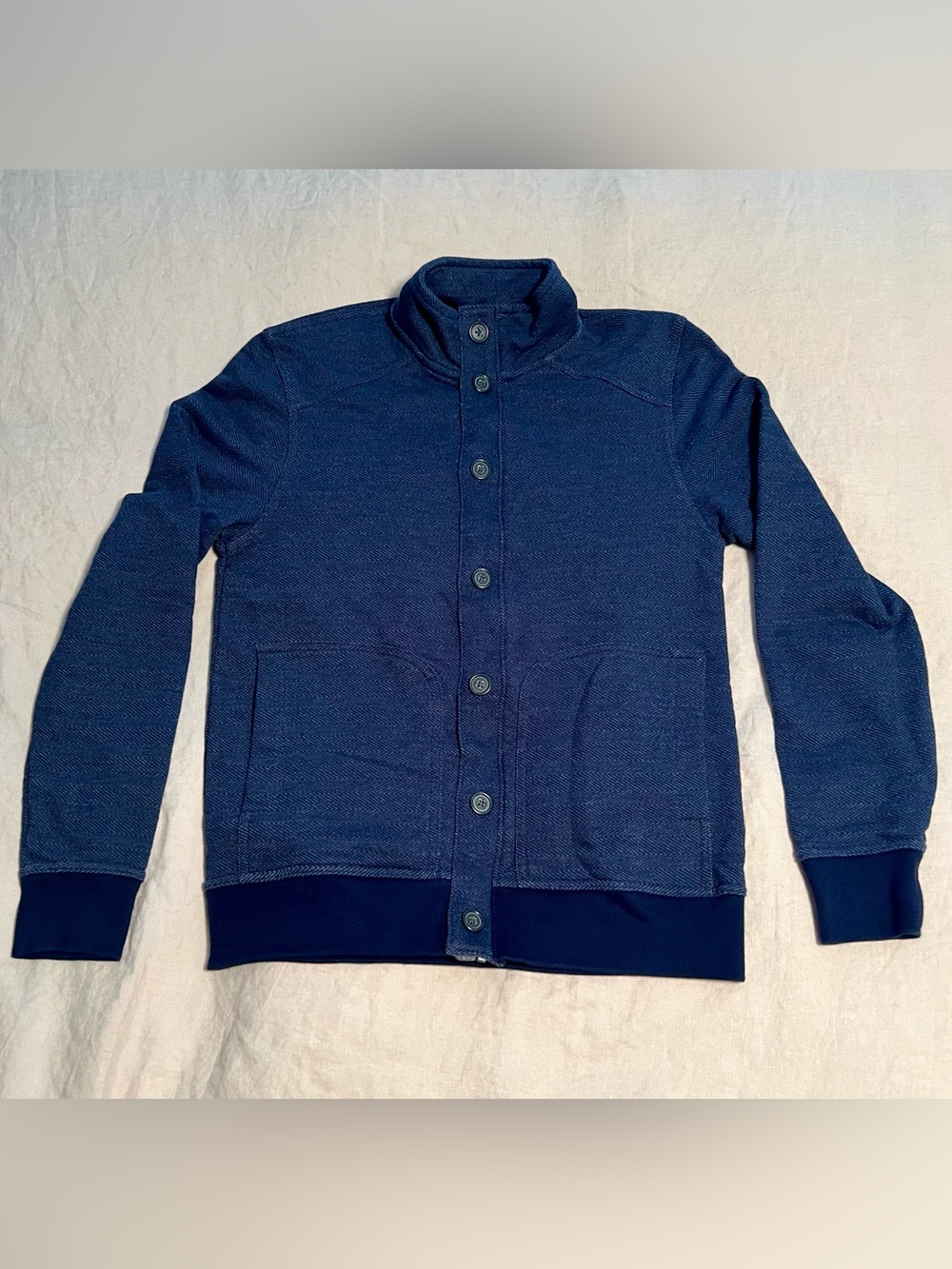 Banana Republic Navy Blue Men's Zip & Button-Up Cardigan